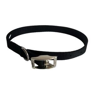 Coastal Single Thick 1-Ply Nylon Dog Collar Adjustable Black 5/8" X 14"
